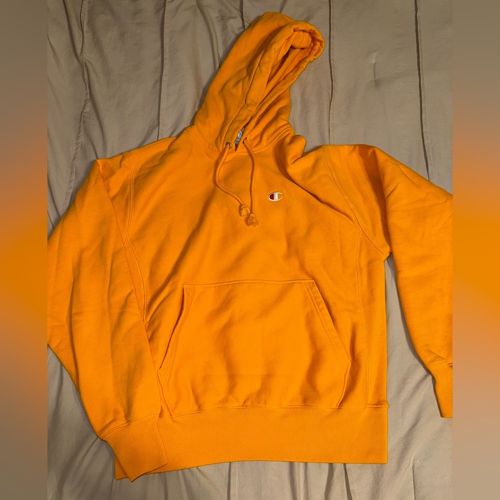 Champion Men's Hoodie, Reverse Weave Pullover Sweatshirt 💛 size M